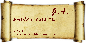 Jovián Abiáta névjegykártya